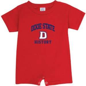  Dixie State Red Storm Red History Arch Baby Romper: Sports 