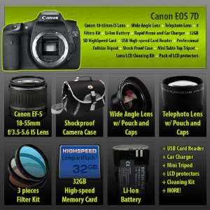  Canon EOS 7D 18 MP CMOS APS C Digital SLR Camera with EF S 