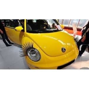   3D Car Headlight Eyelashes Accessory Vinyl Sticker 