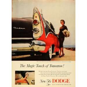  1955 Ad 56 Dodge Motor Car Rich Women Touch Driving 