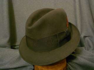Vintage Royal Stetson Fedora Hat with Red Liner, Charcoal Gray  