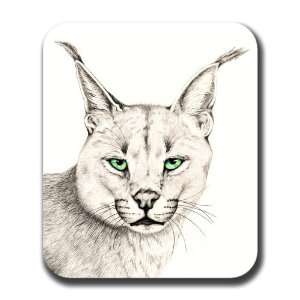  Caracal Green Eyed Cat Art Mouse Pad: Everything Else