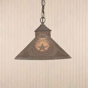  Stockbridge Shade Light with Star in Blackened Tin: Home 