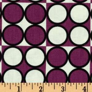  44 Wide Joy Basket Circle Tile Eggplant Fabric By The 