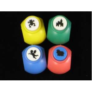  4 Piece Button Craft Punch: Angel, Castle, Frog and Sheep 