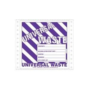   Waste Label w/Generator Info, Pin Feed Paper: Office Products