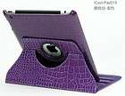 360°Rotating iPad2 Crocodile vein PU Leather Case Smart Cover With 