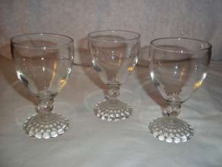 THREE CLEAR STEMMED BOOPIE BUBBLE CORDIAL GLASSES NICE  