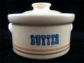 Vintage Pfaltzgraff America Butter Tub Container w Lid & Handles 065 