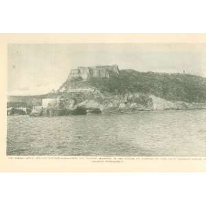    1898 Print Morro Castle Harbor of Santiago De Cuba 