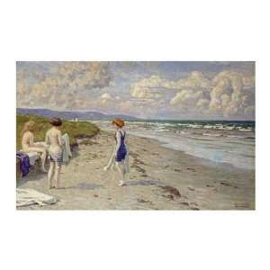 Girls Preparing To Bathe on a Beach Paul Fischer. 34.00 