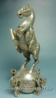 RARE NICE OLD TIBETAN SILVER STATUE ~~ FLYING HORSE ~~  