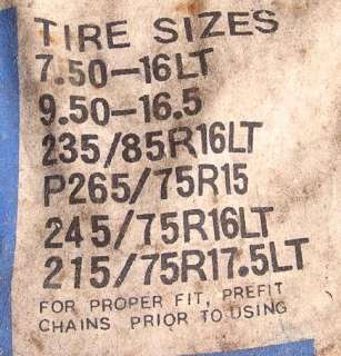 LACLEDE TRUCK TIRE CHAINS Stock No. 2221CAM Used Once  