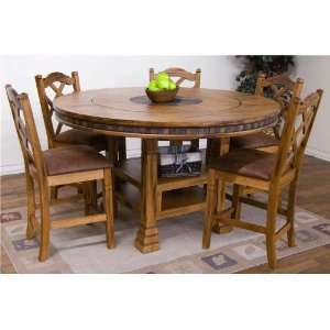  Arizona Rustic Oak Round Pub Table Set