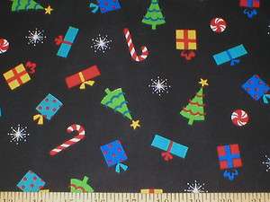   TREES~GIFTS~STARS~RED & WHITE CANDY CANE~PEPPERMINT~100% COTTON FABRIC