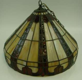 20 Stanford Ceiling Hanging Light Stained Glass Tiffany Style USA 