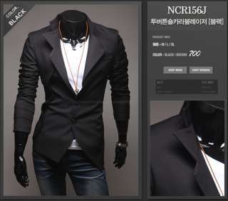 NEW Mens Slim Irregular Style Suit fit Two Button Casual Blazer Coat 