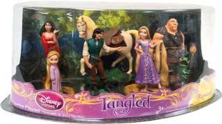 Disney Tangled Rapunzel Pascal 7 Piece Figurine Set Cake Topper   NEW 