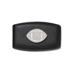   Bowl Championship Series Logo on Black Leather Money Clip: Sports