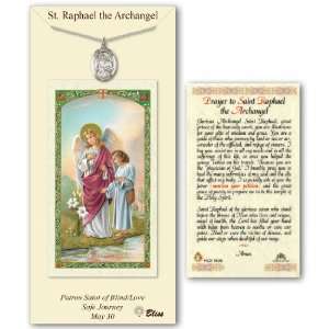  Catholic Patron Saint St Raphael the Archangel w/ Prayer Card Jewelry