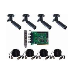   Camera Geovision Card Kit, 4 Bullet CCTV Cameras