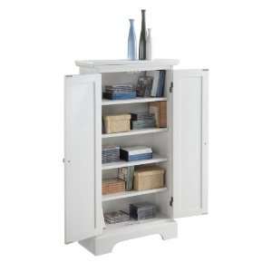   Styles Naples Media Storage Cabinet in White Finish: Furniture & Decor