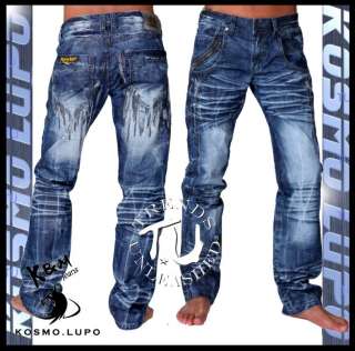 SIZE 34 New Mens Club Blue Jeans Authentic Kosmo Lupo Italian Designer 