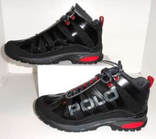 Polo Ralph Lauren Mens Spielman Black/Red Ankle Boots Size 12 D NIB 