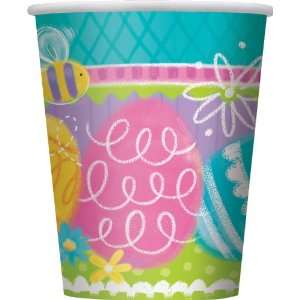   Party By Unique Easter Spring Eggs 9 oz. Paper Cups 