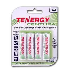 Tenergy Centura NiMh AA 2000 mAh Rechareable Batteries   4 Pack
