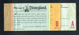 Disneyland SUMMER Ticket Coupon Booklet 1978 As Ds Child  