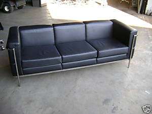 Black Leather Jack Cartwright 20/124 80 3 seat sofa  