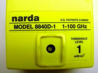 Narda 8840D 1 Personal RF Safety Monitor 1 100GHz Radiation Protection 