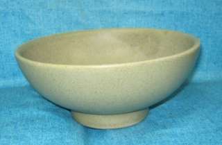 VINTAGE HAEGER USA GREEN SPECKLED FOOTED POTTERY BOWL  