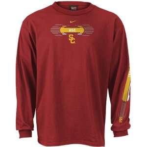   Trojans Cardinal Split Second Long Sleeve T shirt