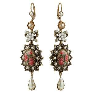  Inspired Michal Negrin Awesome Roses Bouquet Cameo Dangle Earrings 