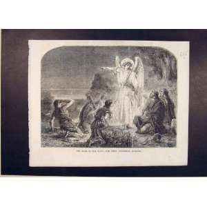   : Christmas Religious Print Star Angel Fine Art 1854: Home & Kitchen