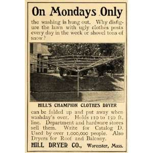  1904 Ad Hill Dryer Co. Champion Clothes Dryer Hardware 