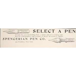  1902 Original Vintage Ad Spencerian Fountain Pen Nib 