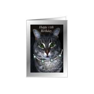  15th Happy Birthday ~ Spaz the Cat Card Toys & Games