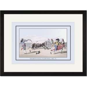   /Matted Print 17x23, Spanish Bull Fighting, No. 8