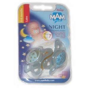  MAM Ulti Night Glow Orthodontic Latex Pacifiers 0 6 month 