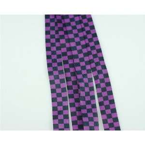   Fashion Shoe Laces   Purple Black Checkered 38 #182 