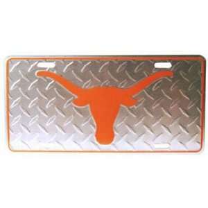  Texas Longhorns Auto License Plate (Diamond Plate): Sports 