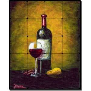Wine Glow by Angelica Di Chiara Hardin   Wine Tumbled Marble Tile 