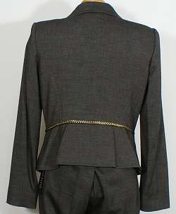NWT ANNE KLEIN Black Multi Stretch Chain Trim Pant Suit 14  