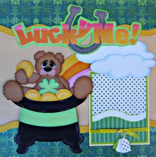 Lucky Me Premade SCRAPBOOK PAGES paper piecings by Sherri PTBD st 