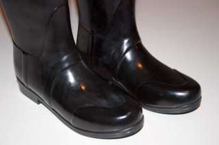 Hunter Regent Glossy Black Rain Boots Womens 8  