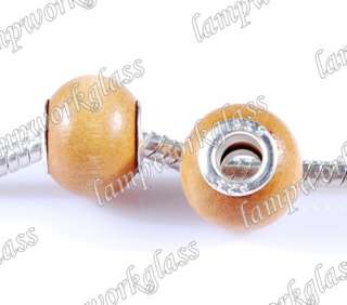 90pcs mixed colour woodiness beads Fits Charm Bracelet  