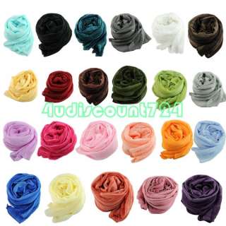 23 colors soft comfortable lady wrinkle long shawl scarf wrap  